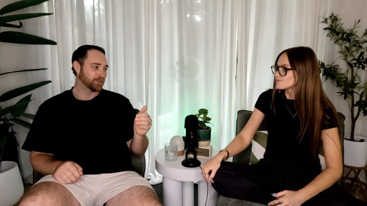 Lachie and Sophie recording the adiverse podcast